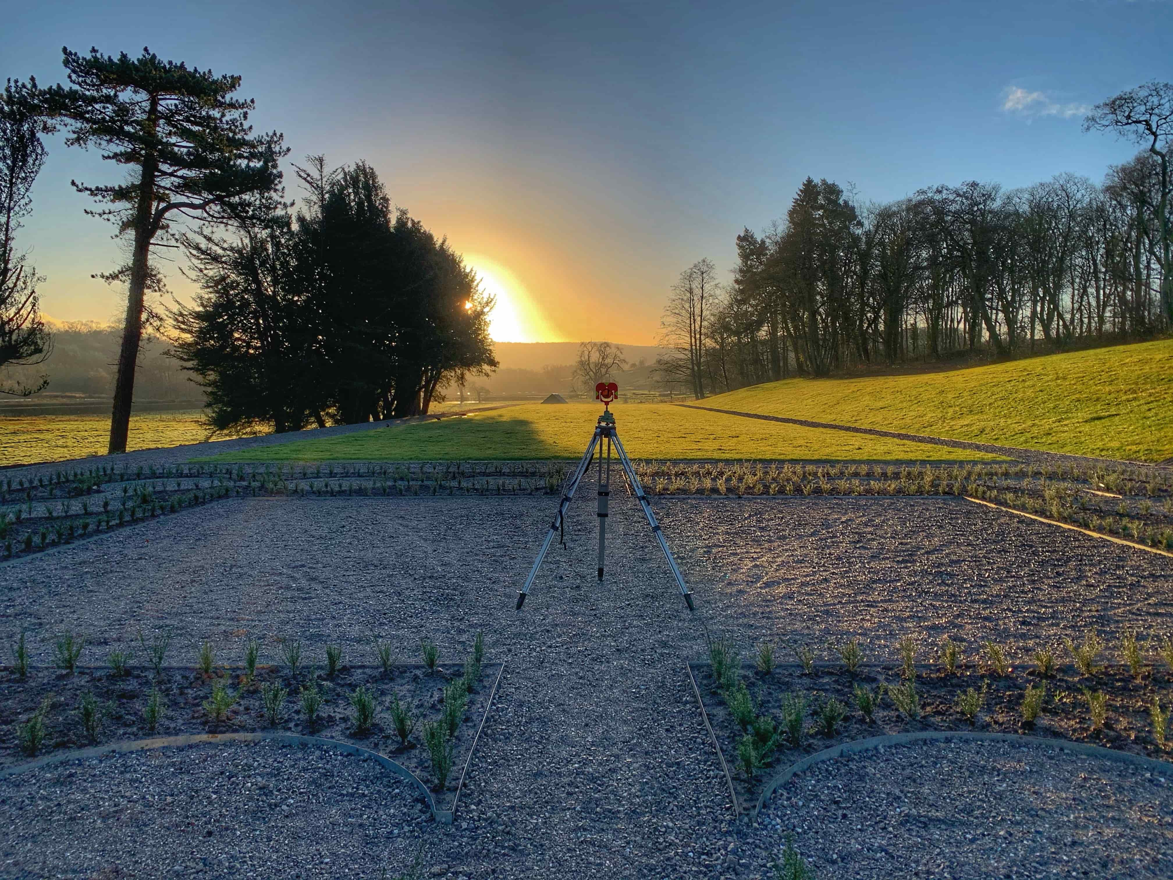 A measured building survey being completed